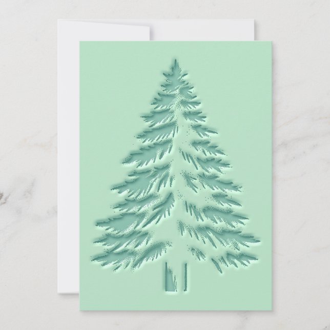 Árbol de Navidad Faux Embosado Deteriorado Verde (Anverso)