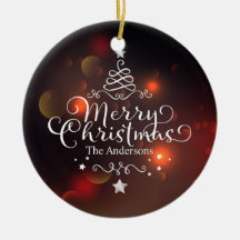 Árbol de Navidad Feliz Personalizado| Ornamento