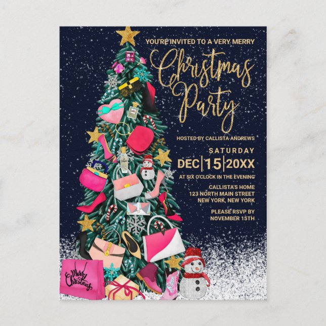 Árbol de navidad femenino atractivo del maquillaje (Anverso)