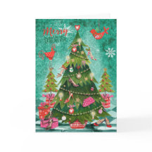 Árbol de Navidad femenino navideño | Tarjetas de f