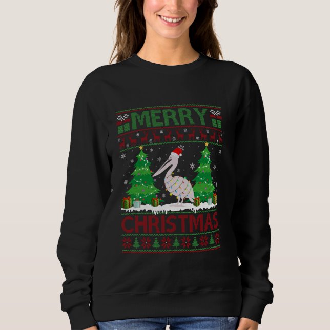 Árbol de Navidad feo suéter que ilumina a Pelican (Anverso)