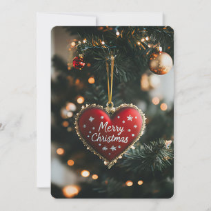 Árbol de Navidad festivo con tarjeta de felicitaci
