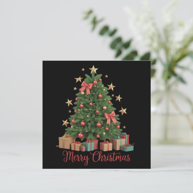 Árbol de Navidad Fiesta Invierno Regalo  (Anverso de pie)