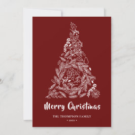 Árbol de Navidad floral | Rojo de Poinsettia Pine 