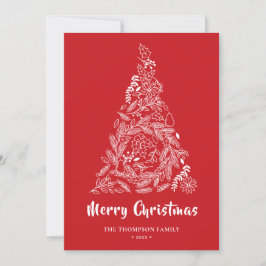 Árbol de Navidad floral | Rojo de Poinsettia Pine 