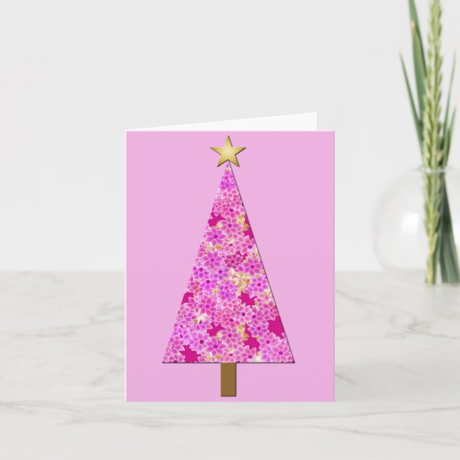 Árbol de Navidad florido y moderno de Magenta (Anverso)