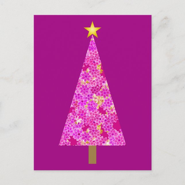 Árbol de Navidad florido y moderno de Magenta (Anverso)