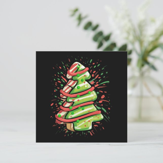Árbol de Navidad Galleta Pincelada Salpicadura Pre (Anverso de pie)