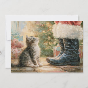Árbol de Navidad gatito vintage Santa