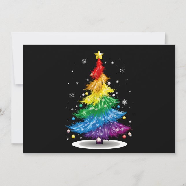 Árbol de Navidad Gay LGBT Orgullo Arcoíris Feliz N (Anverso)