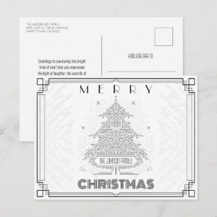 Árbol de Navidad Geométrico Blanco Clásico Moderno