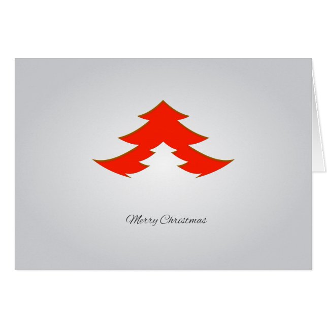 Árbol de Navidad Geométrico Contemporáneo / Rojo (Anverso (Horizontal))