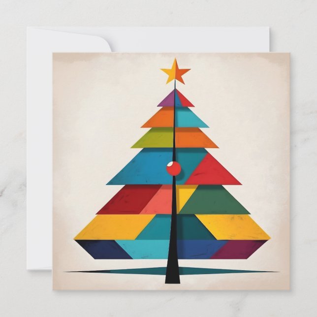 Árbol de Navidad geométrico de arte pop minimalist (Anverso)
