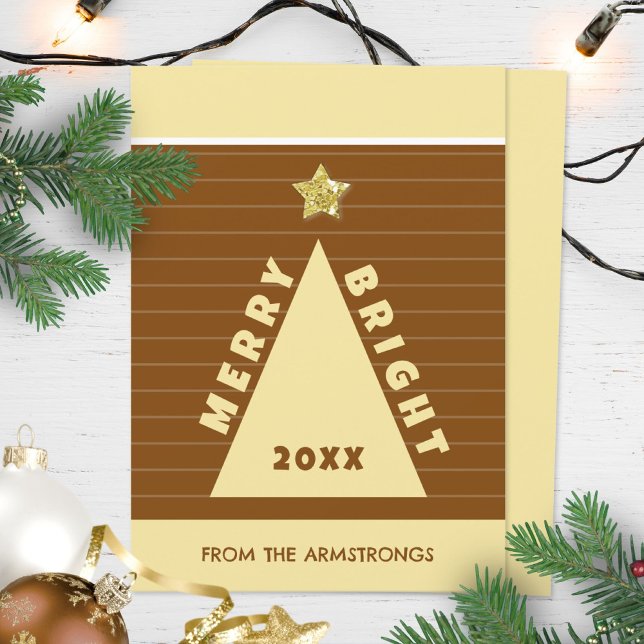 Árbol de Navidad geométrico minimalista de chocola (Chocolate Minimalist Christmas Tree Simple Holiday Card ©Susanne Sachers - Sunny Mind 🌞)
