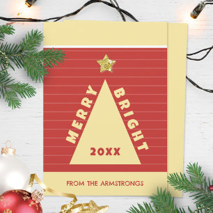 Árbol de Navidad geométrico minimalista rojo