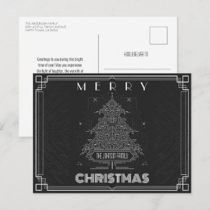 Árbol de Navidad Geométrico Negro clásico moderno