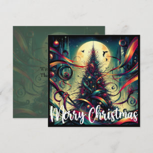 Árbol de Navidad gótico a la luz de la luna