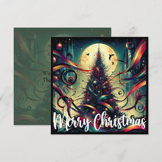 Árbol de Navidad gótico a la luz de la luna (Anverso / Reverso)