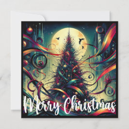 Árbol de Navidad gótico a la luz de la luna