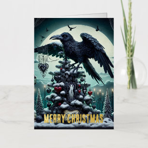 Árbol de Navidad gótico con corazones y cuervos