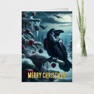 Árbol de Navidad gótico con corazones y cuervos