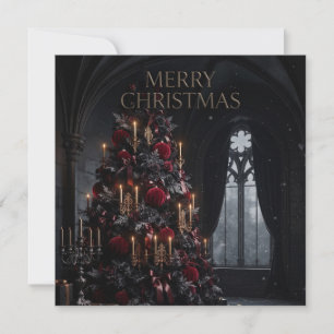Árbol de Navidad gótico oscuro en el interior de u