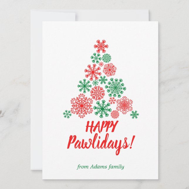 Árbol de Navidad hecho de copas de nieve impresas (Anverso)