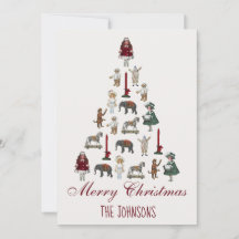 Árbol de Navidad hecho de juguetes antiguos