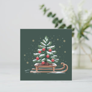 Árbol de Navidad Holiday Trineo Invierno Copos de