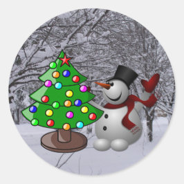 Árbol de Navidad, hombre de nieve, Pegatinas de fo