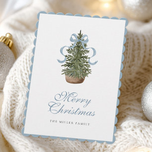 Árbol de Navidad lazo azul elegante de Navidad
