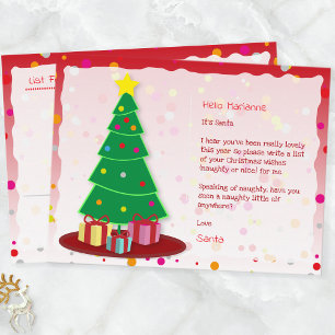 Árbol de Navidad, Lista para Santa, Tarjeta postal