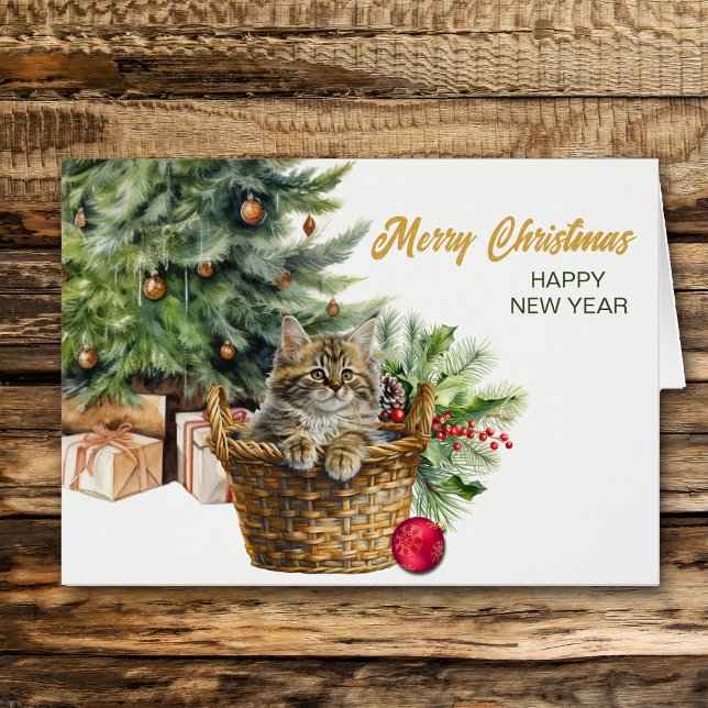 Árbol de Navidad Maine Coon Cat Wicker Basket (Subido por el creador)