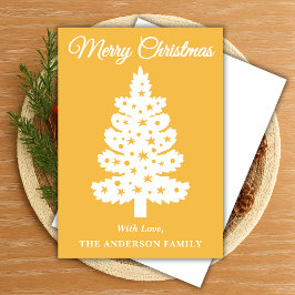 Árbol de navidad manuscrito amarillo