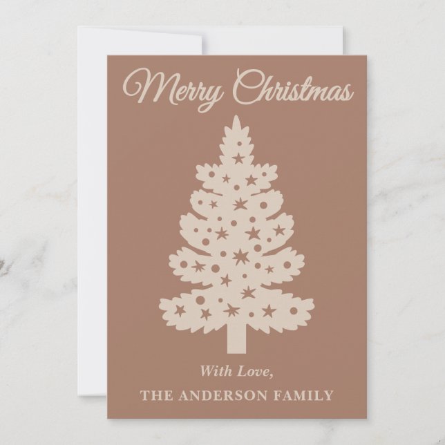Árbol de Navidad manuscrito Mocha Mousse (Anverso)