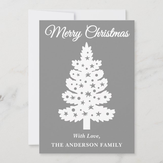Árbol de Navidad manuscrito plateado (Anverso)