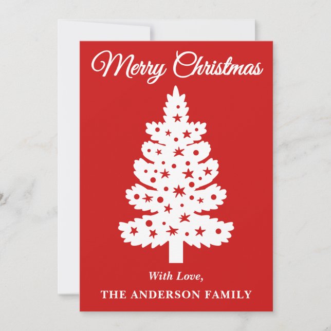 Árbol de Navidad manuscrito rojo (Anverso)