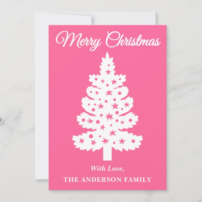 Árbol de Navidad manuscrito rosa (Anverso)