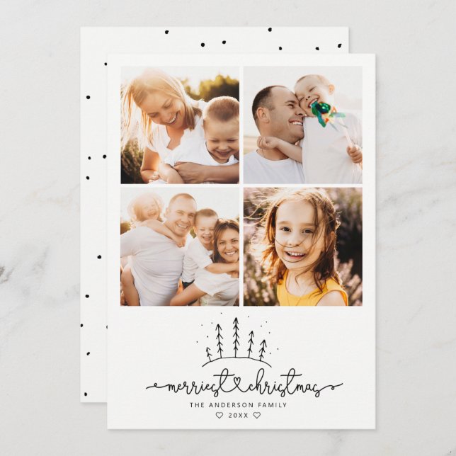 Árbol de Navidad más alegre collage de fotos moder (Anverso / Reverso)