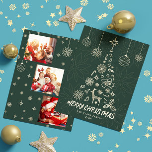 Árbol de Navidad minamalista y 3 Collages de fotos