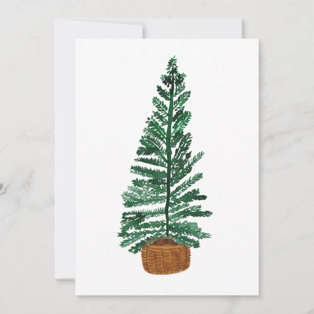 Árbol de Navidad minimalista acuarela (Anverso)