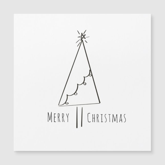 Árbol de Navidad minimalista arte de línea (Anverso)