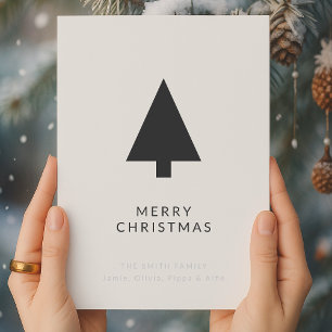 Árbol de Navidad minimalista   Blanco y negro simp