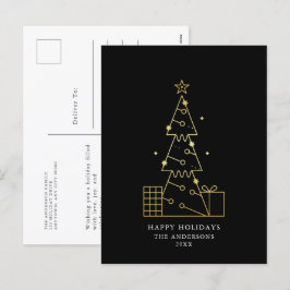 Árbol de Navidad minimalista de oro negro moderno