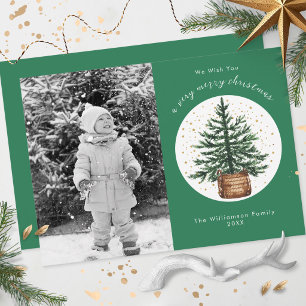 Árbol de Navidad Minimalista Simple Acuarela Moder