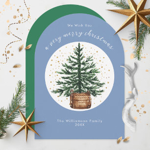 Árbol de Navidad Minimalista Simple Acuarela Moder