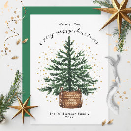 Árbol de Navidad Minimalista Simple Acuarela Moder