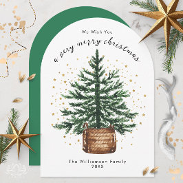 Árbol de Navidad Minimalista Simple Acuarela Moder