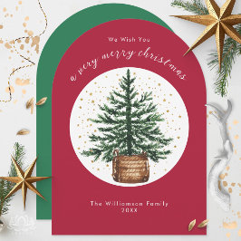 Árbol de Navidad Minimalista Simple Acuarela Moder