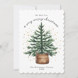 Árbol de Navidad Minimalista Simple Acuarela Moder